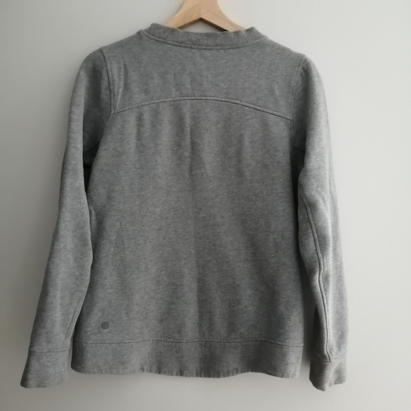 Lululemon Fleece Be True Crewneck Quilted Sweater Side Zippers Heathered Grey 4 - Picture 4 of 16